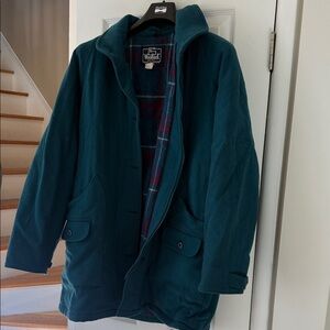Woolrich Woman Deep Teal plaid lined wool Coat